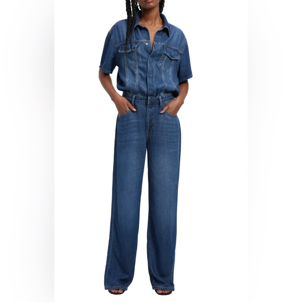 Good American Relaxed Denim Jumpsuit